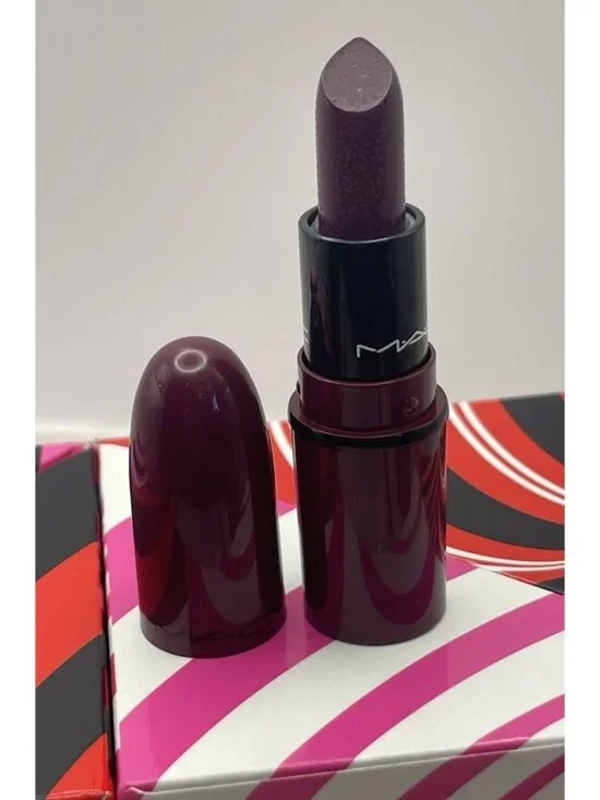 MAC Mini Lipstick Rebel Satin A21 Berry Plum Classic Travel Size New No Box - Picture 3 of 11